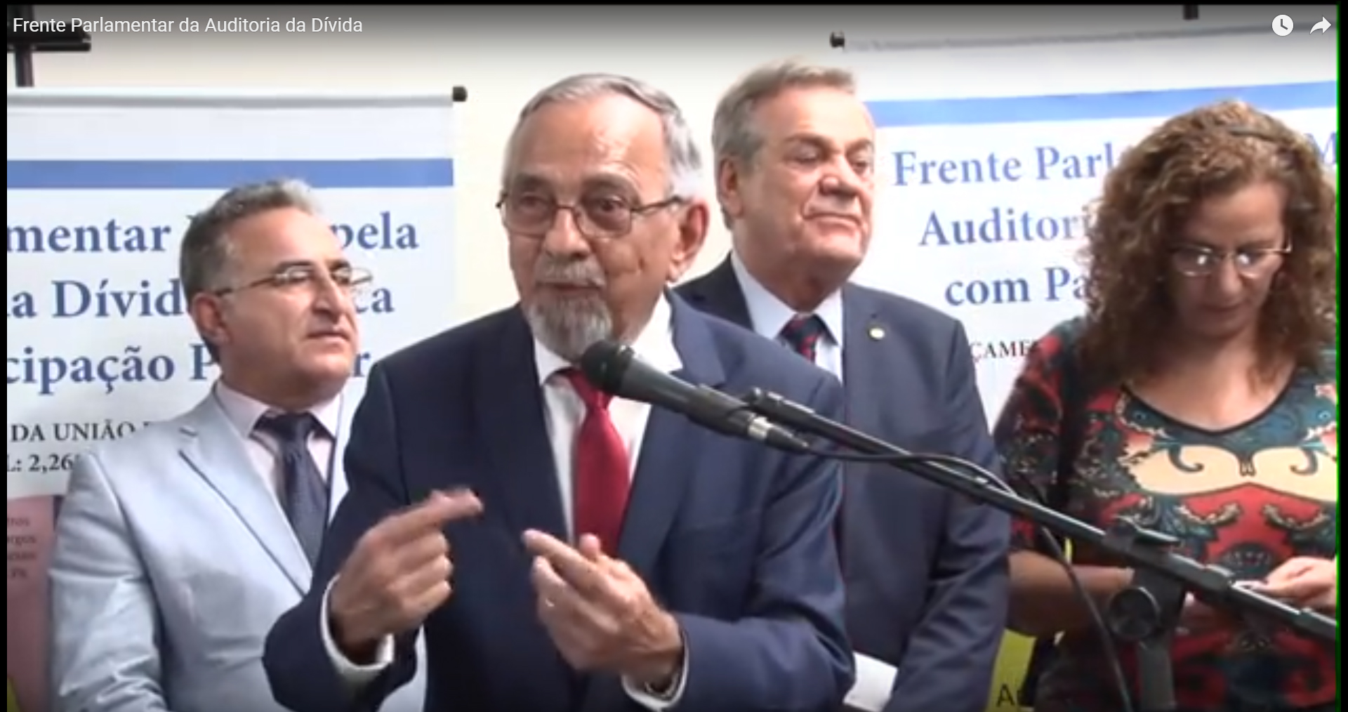 Vídeo Completo da Cerimônia de Lançamento da Frente Parlamentar Mista pela Auditoria da Dívida Pública com Participação Popular