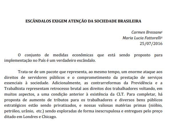 Escândalos Exigem Atenção da Sociedade Brasileira – Maria Lucia Fattorelli e Carmen Bressane