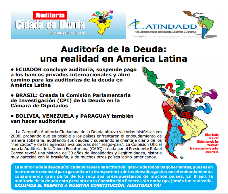 Informativo “Auditoria de la Deuda – Una Realidad en América Latina” – Novembro/2008