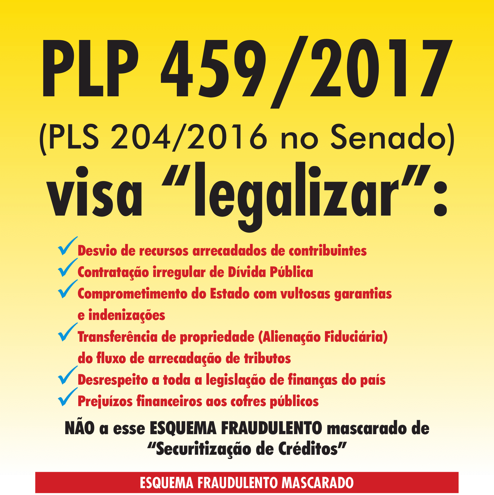 Folheto explica PLP 459/2017, que trata da securitização de créditos