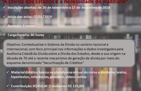 Inscrições para a segunda turma do curso a distância estão abertas. Inscrições para a segunda turma do curso a distância estão abertas.