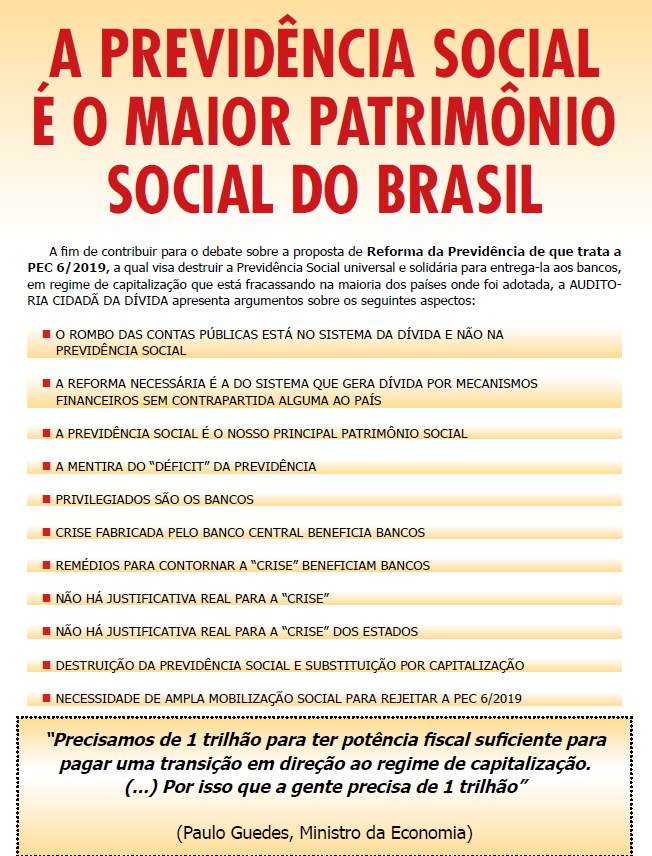 Documento: “A previdência social é o maior patrimônio social do Brasil”