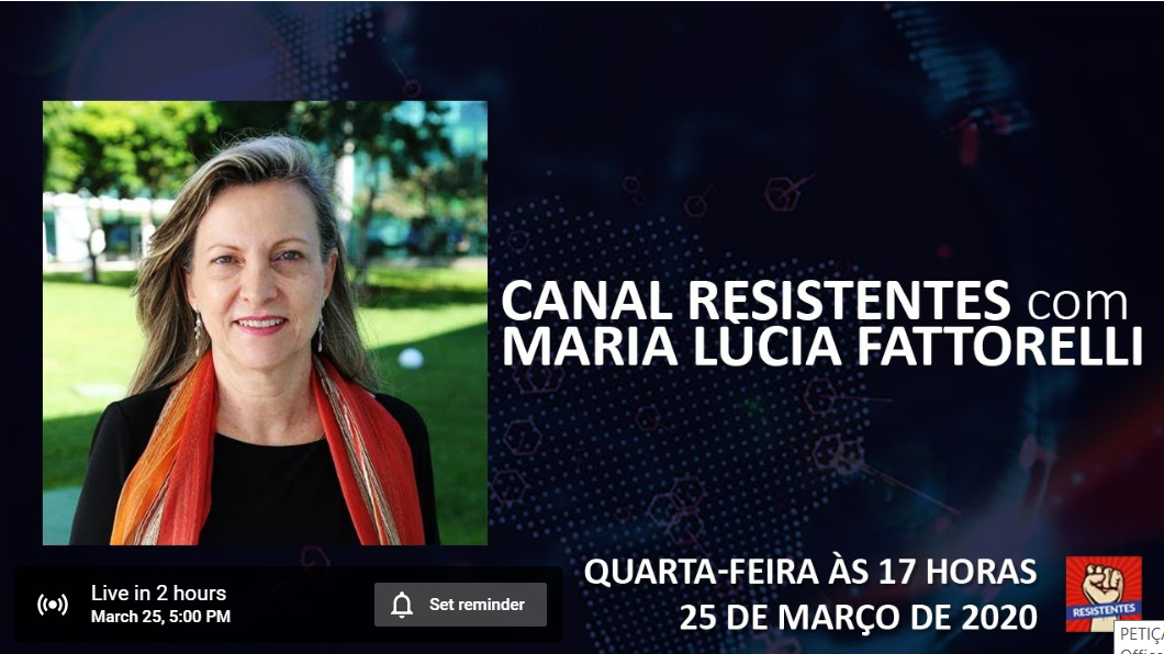 Canal Resistentes: Maria Lucia Fattorelli, discutindo a dívida pública e a pandemia.