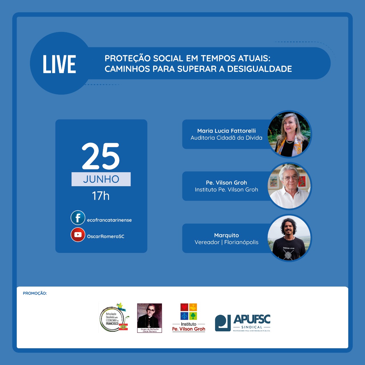 Live: “Proteção social em tempos atuais: caminhos para superar a desigualdade”