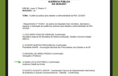 Fattorelli participa de audiência pública da Câmara sobre a reforma administrativa Fattorelli participa de audiência pública da Câmara sobre a reforma administrativa