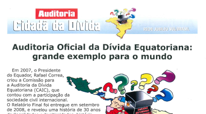 Auditoria Oficial da Divida Equatoriana grande exemplo para o mundo NOV.2008