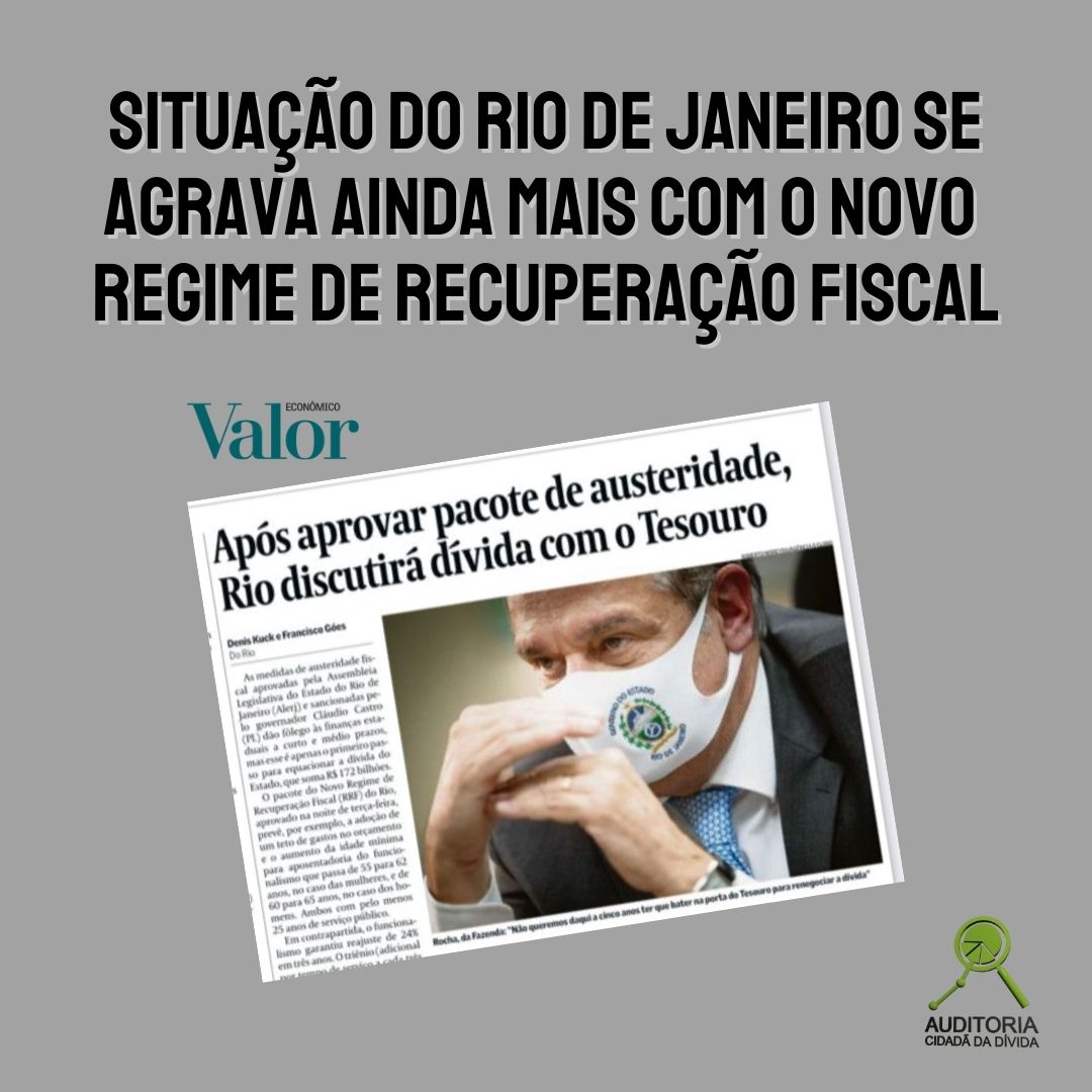 Situação do Rio de Janeiro se agrava ainda mais com o novo Regime de Recuperação Fiscal