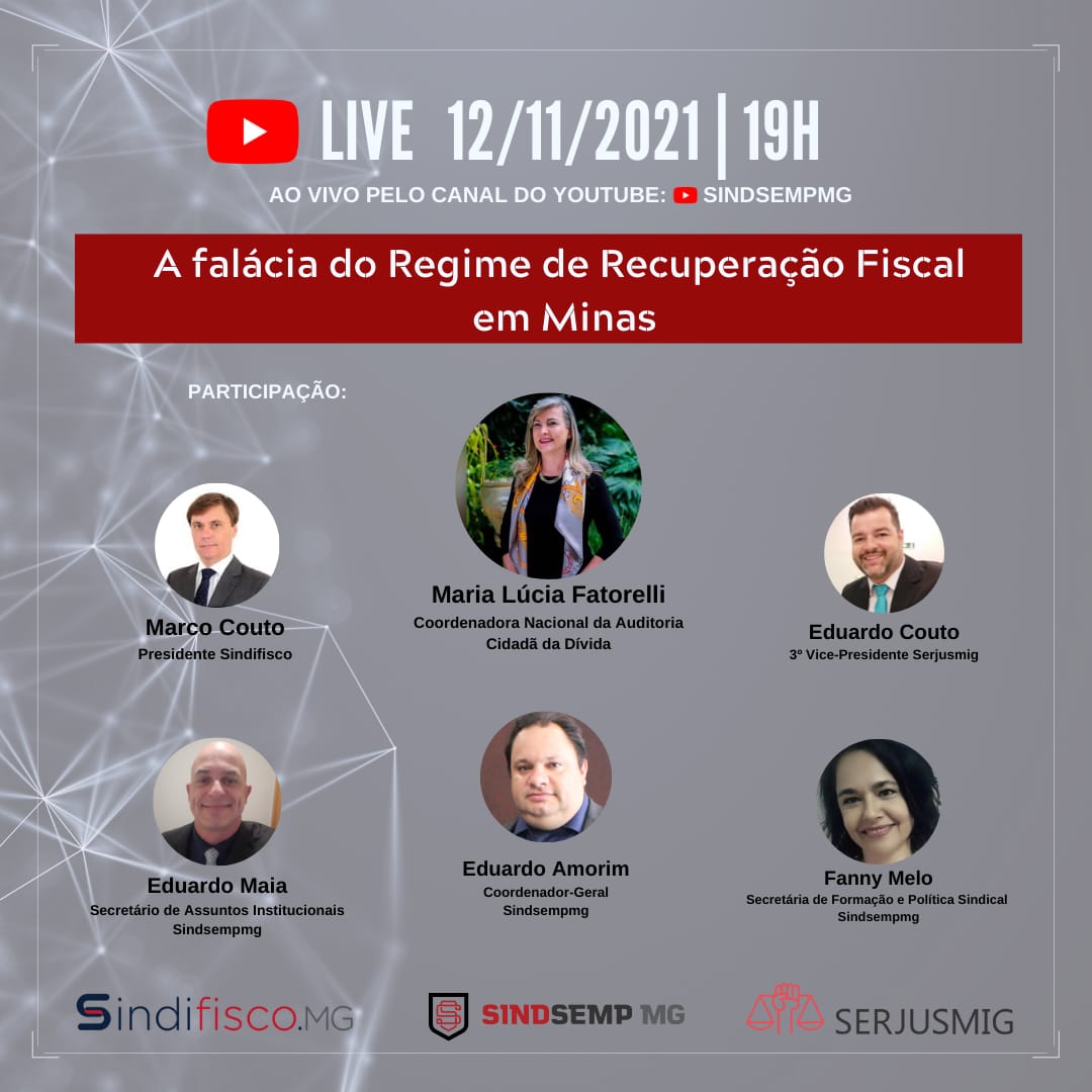 Fattorelli participa da live “A falácia do Regime de Recuperação Fiscal em Minas”