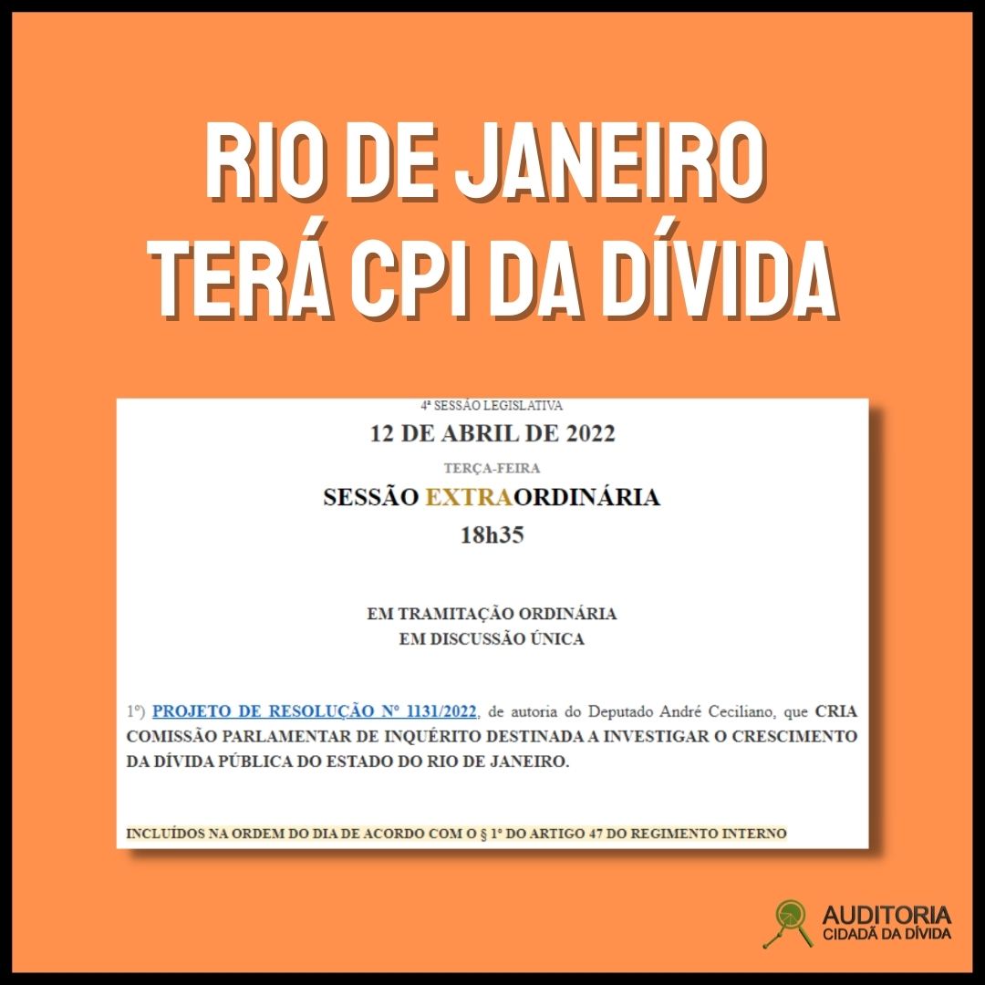Rio de Janeiro terá CPI da Dívida