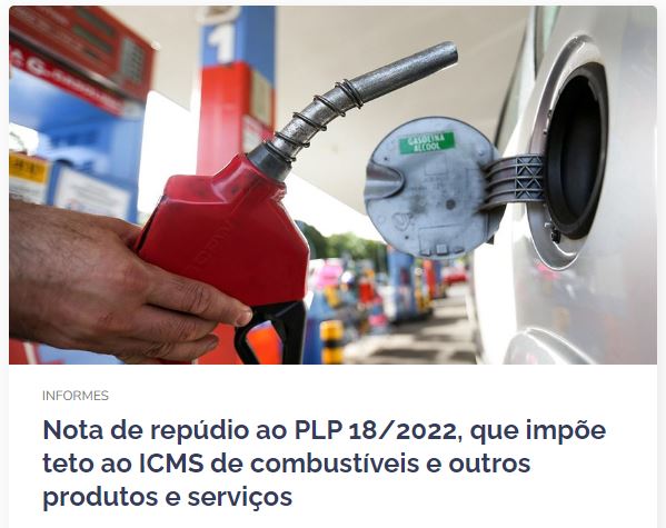 FEBRAFITE publica Nota de Repúdio contra o PLP 18/2022 e emplaca artigo no jornal O Globo. Confira em