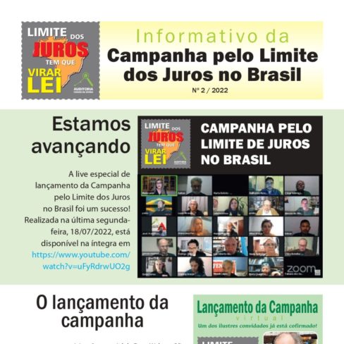 Boletim da Campanha pelo Limite dos Juros no Brasil – n° 02/2022