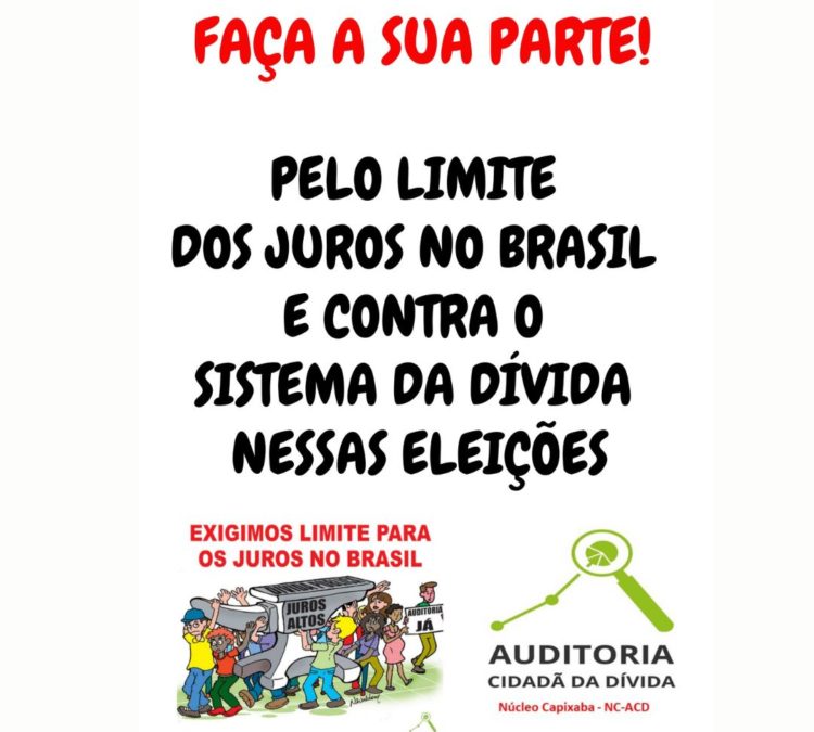 Núcleo Capixaba cria panfleto pelo Limite dos Juros no Brasil e contra o Sistema da Dívida nas eleições