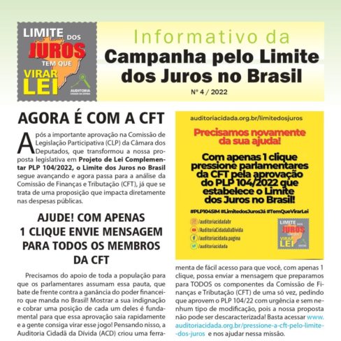 Boletim da Campanha pelo Limite dos Juros no Brasil – n° 04/2022