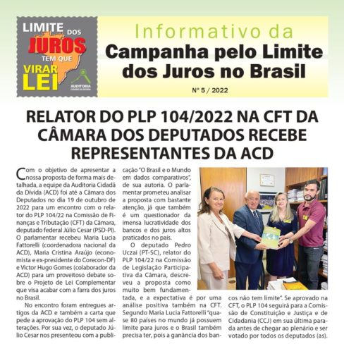 Boletim da Campanha pelo Limite dos Juros no Brasil – n° 05/2022