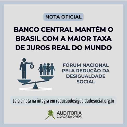 Banco Central mantém o Brasil com a maior taxa de juros reais do mundo