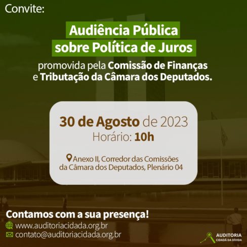 Convite para Audiência Pública sobre Política de Juros