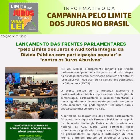 Informativo da Campanha pelo Limite dos Juros no Brasil – N° 07/2023