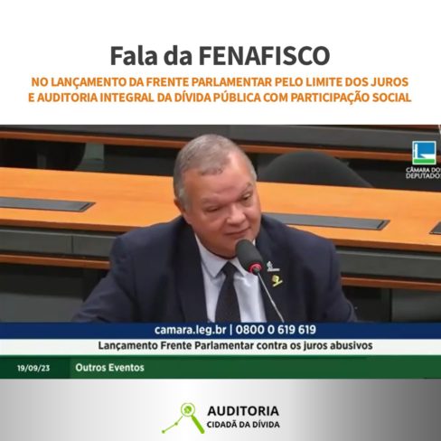 Fala da FENAFISCO no Lançamento das Frentes Parlamentares