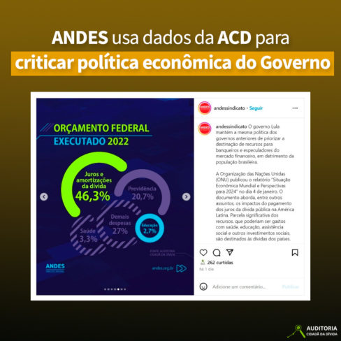 ANDES usa dados da ACD para criticar política econômica do Governo