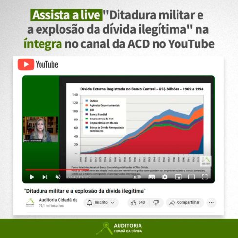 Assista a live “Ditadura militar e a explosão da dívida ilegítima” pelo canal da ACD no Youtube