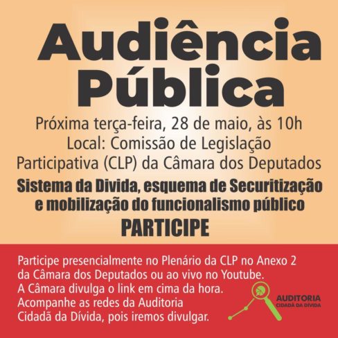 Participe da Audiência Pública dia 28/05
