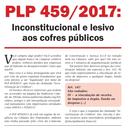 PLP 459/2017: Inconstitucional e lesivo aos cofres públicos – Atualizado