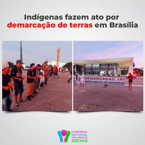 Indígenas fazem ato por demarcação de terras em Brasília
