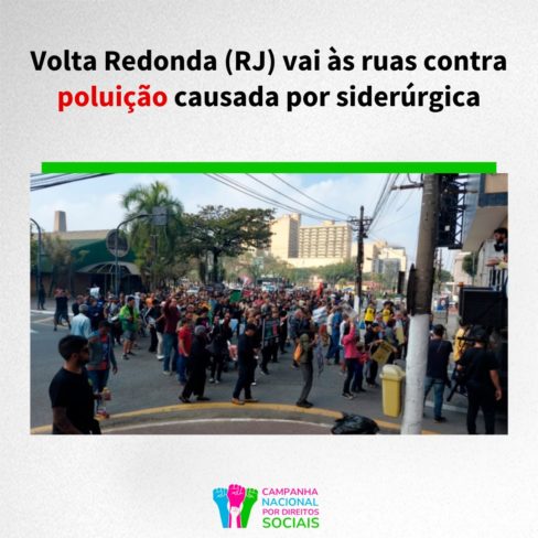 Volta Redonda (RJ) vai às ruas contra poluição causada por siderúrgica