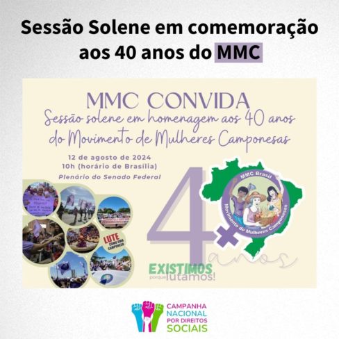 Sessão solene marca os 40 anos do Movimento de Mulheres Camponesas (MMC)