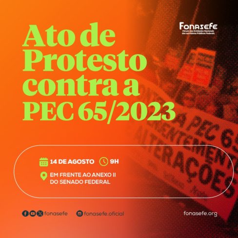 Ato de protesto contra a PEC 65/2023 nesta quarta (14) em Brasília