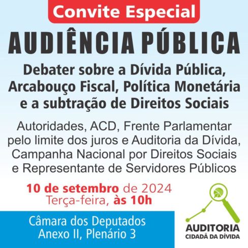 Audiência Pública debaterá dívida pública e política monetária na Câmara dos Deputados