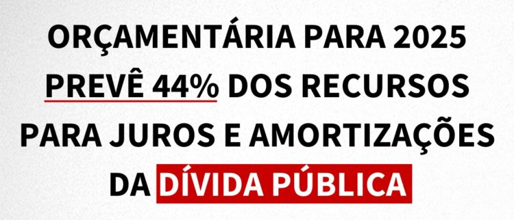 PROJETO DE LEI ORÇAMENTÁRIA PARA 2025 PREVÊ 44% DOS RECURSOS PARA JUROS E AMORTIZAÇÕES DA DÍVIDA PÚBLICA