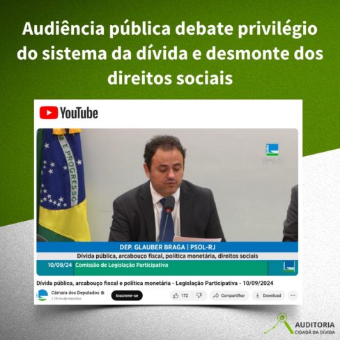 Audiência pública debate privilégio do sistema da dívida e desmonte dos direitos sociais