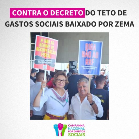 Contra o decreto do teto de gastos sociais baixado por Zema