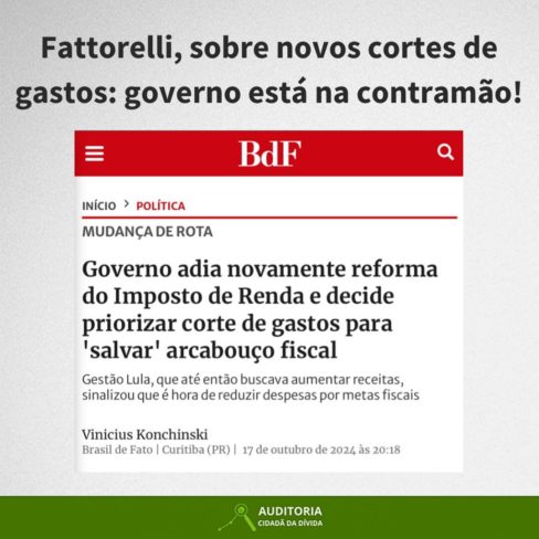 Governo está na contramão ao cortar investimentos sociais, diz Fattorelli!