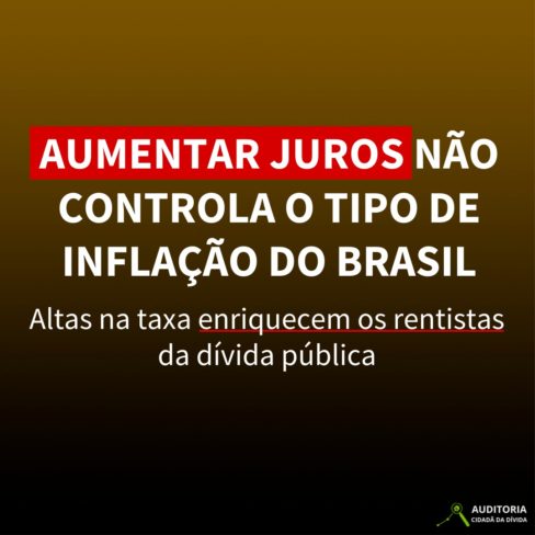 AUMENTAR JUROS NÃO CONTROLA O TIPO DE INFLAÇÃO DO BRASIL