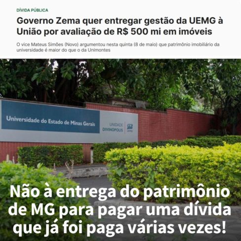 Não à entrega do patrimônio de MG para pagar uma dívida que já foi paga várias vezes! Não à entrega do patrimônio de MG para pagar uma dívida que já foi paga várias vezes!
