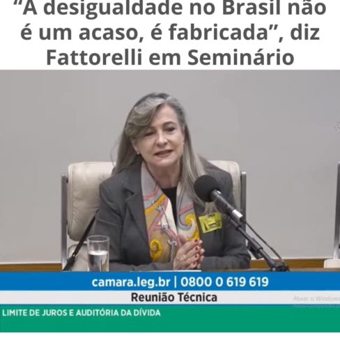 “A desigualdade no Brasil não é um acaso, é fabricada”, diz Fattorelli em Seminário