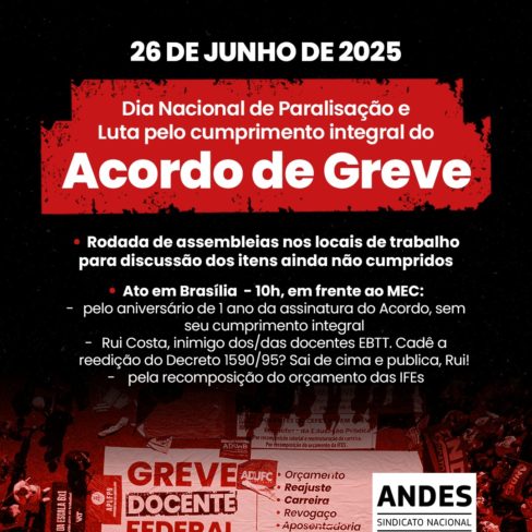 26/06 Dia de paralisação de docentes de todo país nesta quinta-feira