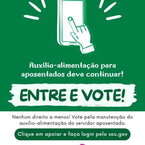 Auxílio-alimentação para aposentados deve continuar. Entre e vote! Auxílio-alimentação para aposentados deve continuar. Entre e vote!
