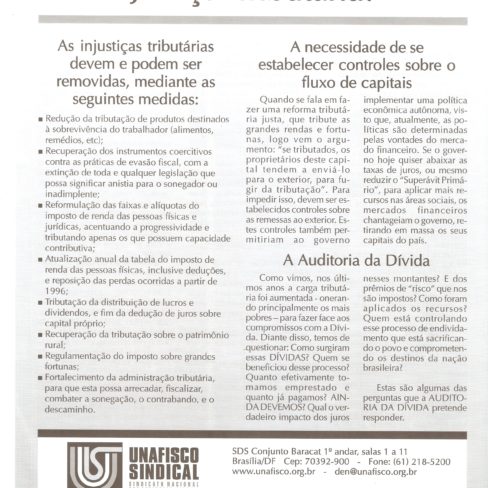 Folheto: As injustiças tributárias criadas por FHC e mantidas por Lula
