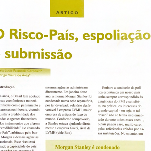 “O Risco-País, espoliação e submissão” – Maria Lucia Fattorelli e Rodrigo Ávila – 03/2006