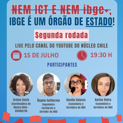 É hoje! SEGUNDA RODADA DA LIVE – NEM ICT, NEM Ibge+!
