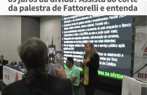 De onde vem o dinheiro para pagar os juros da dívida? Assista ao corte da palestra de Fattorelli