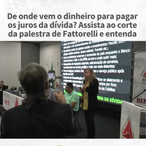 De onde vem o dinheiro para pagar os juros da dívida? Assista ao corte da palestra de Fattorelli