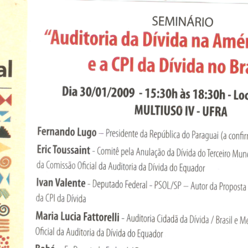 Seminário “Auditoria da Dívida na América Latina e a CPI da Dívida no Brasil”