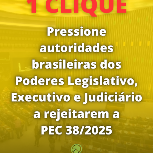 Com 1 clique pressione autoridades brasileiras dos Poderes Legislativo, Executivo e Judiciário a rejeitarem a PEC 38/2025