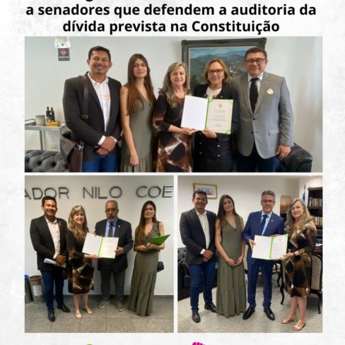 ACD entrega certificados de reconhecimento a senadores que defendem a auditoria da dívida prevista na Constituição