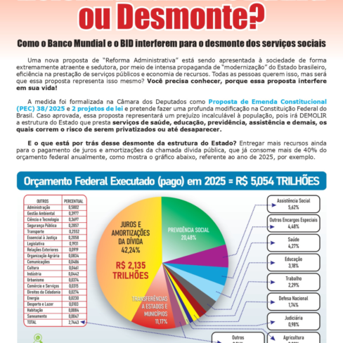 Folheto “Reforma Administrativa ou Desmonte?”