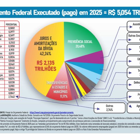 Gráfico do Orçamento Federal Executado (2025)